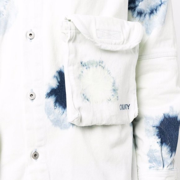 MARCELO BURLON Men's Shibori 4-Pocket Denim Shirt - Picture 4 of 9